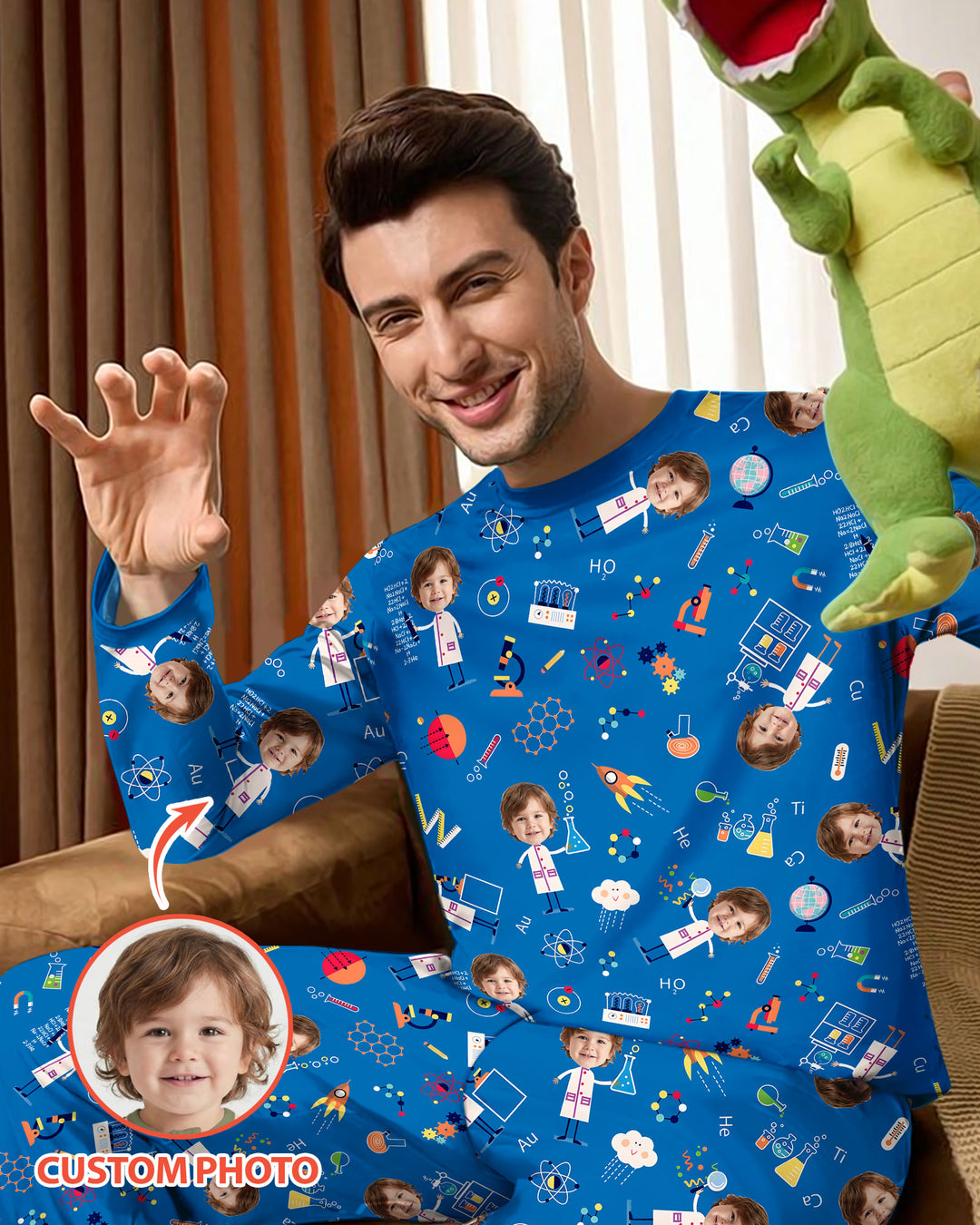 Custom Image Chemical Laboratory Bamboo Men's Pajama Set