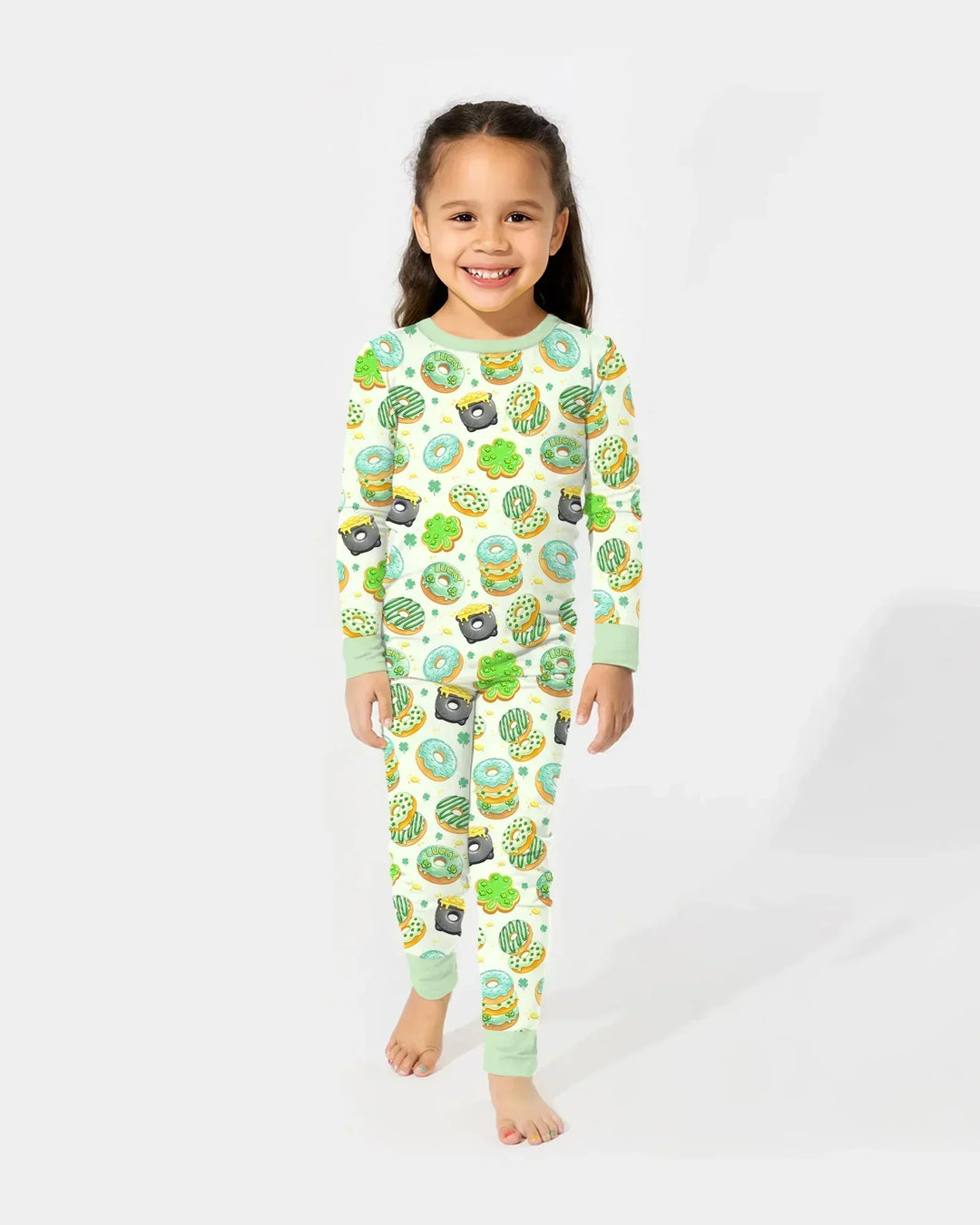 St. Patrick's Day Donut Two Piece Long Sleeve Pajama Set