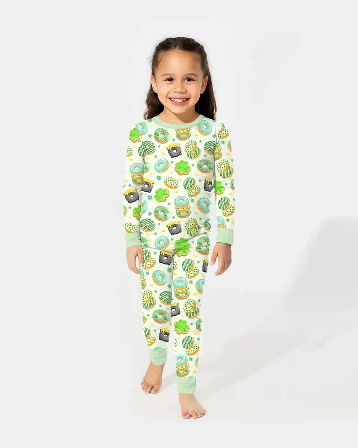 St. Patrick's Day Donut Two Piece Long Sleeve Pajama Set