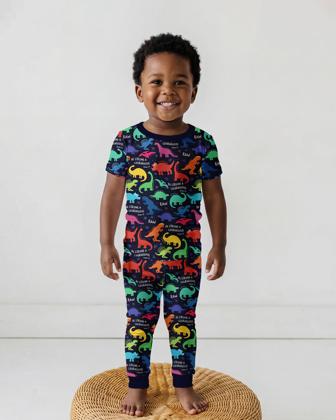 Conjunto de pijama de dos piezas de bambú de manga corta, plantilla personalizada
