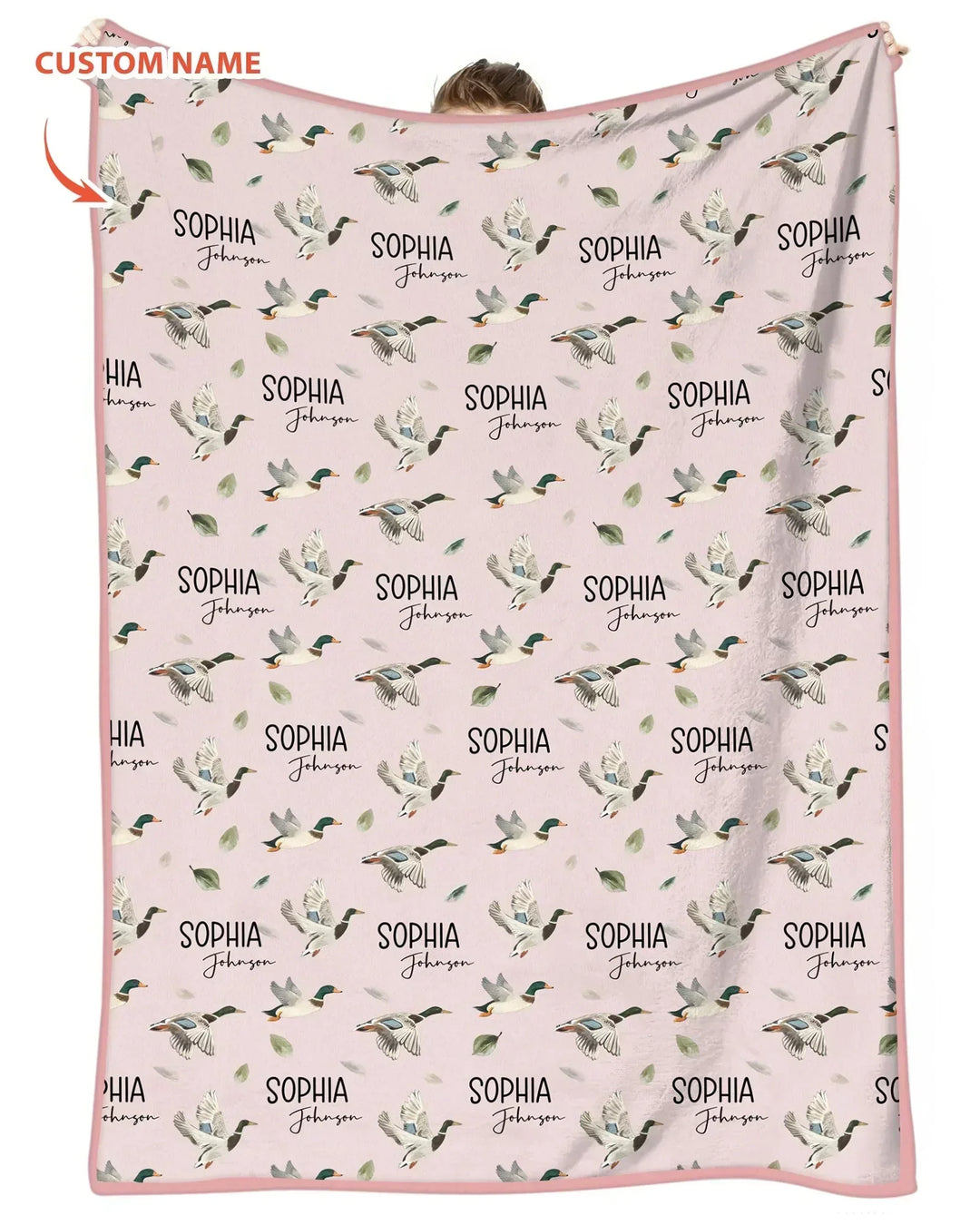 Custom Name Mallard Duck Bamboo Blanket