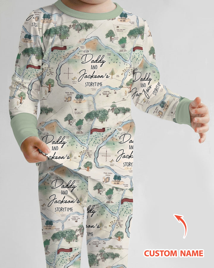 Conjunto de pijama de dos piezas de bambú con mangas largas, plantilla PERSONALIZADA
