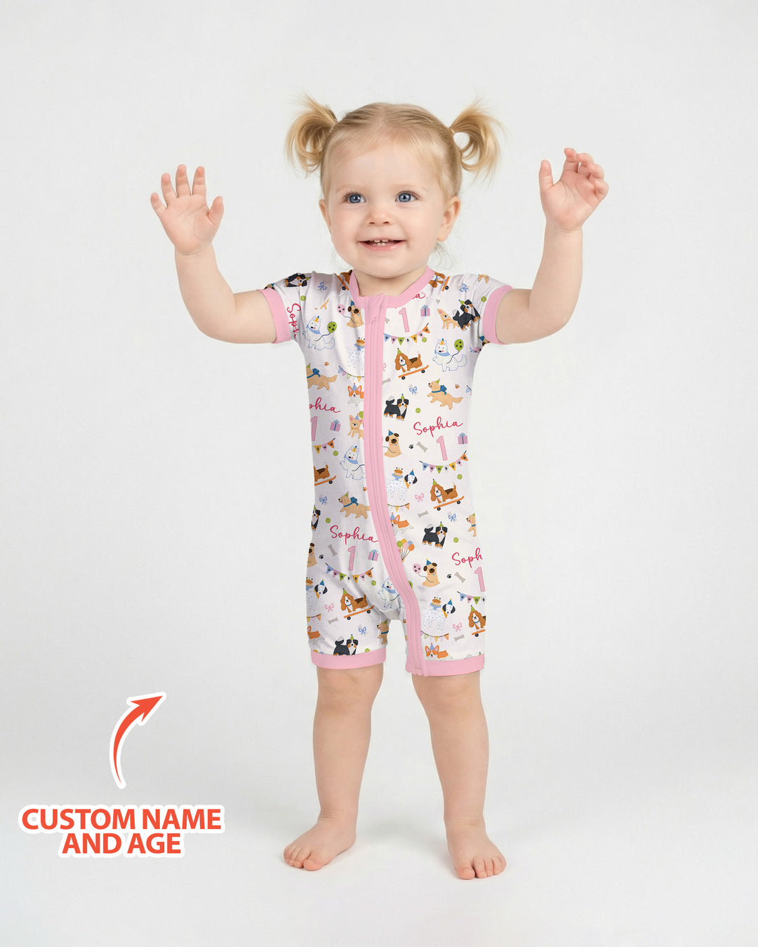 Plantilla PERSONALIZADA de Bambú Pijama Corto con Cremallera