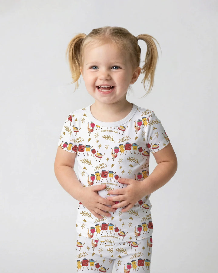 Conjunto de pijama de dos piezas de manga corta de bambú