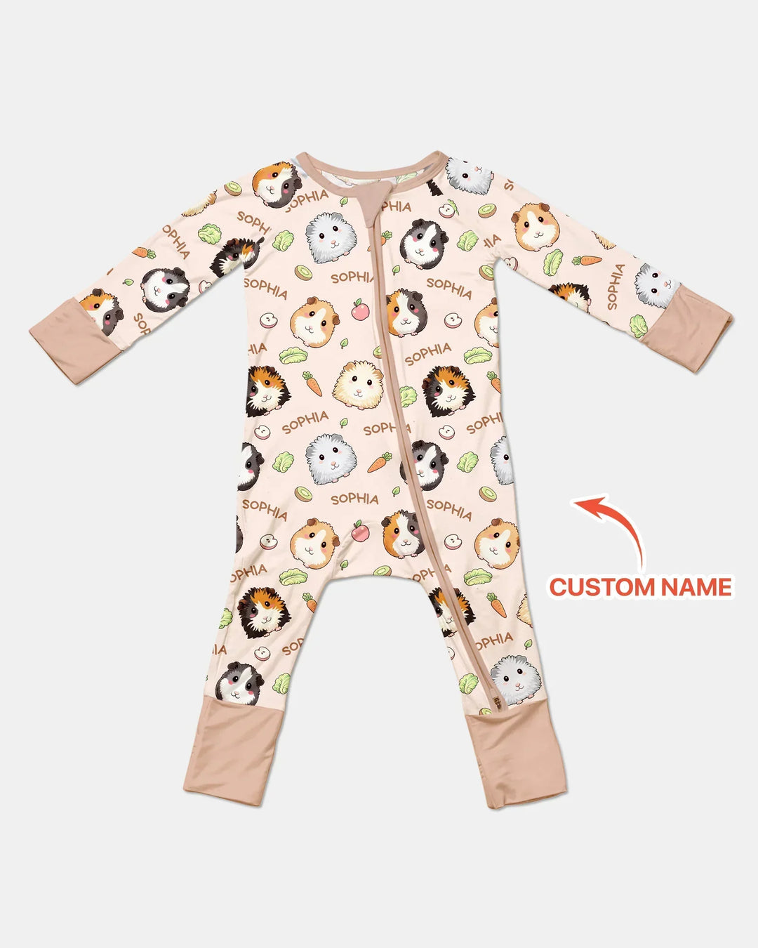 Custom Name Cute Guinea Pigs Convertible Zippy