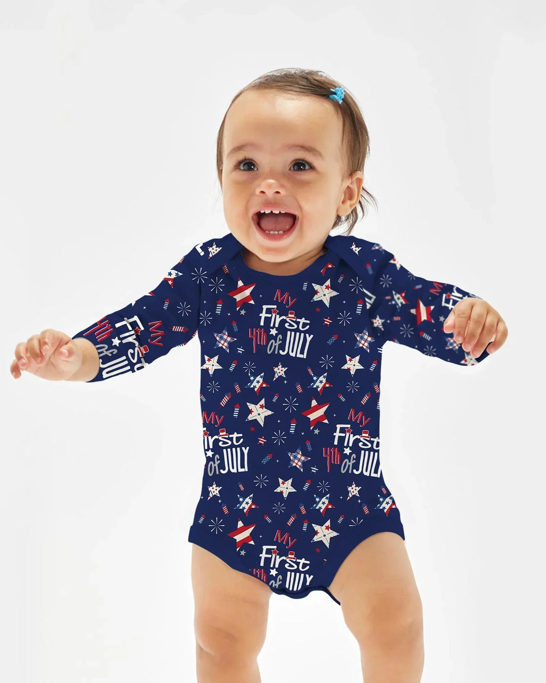 My First 4th of July Star Striped Bamboo Bodysuit