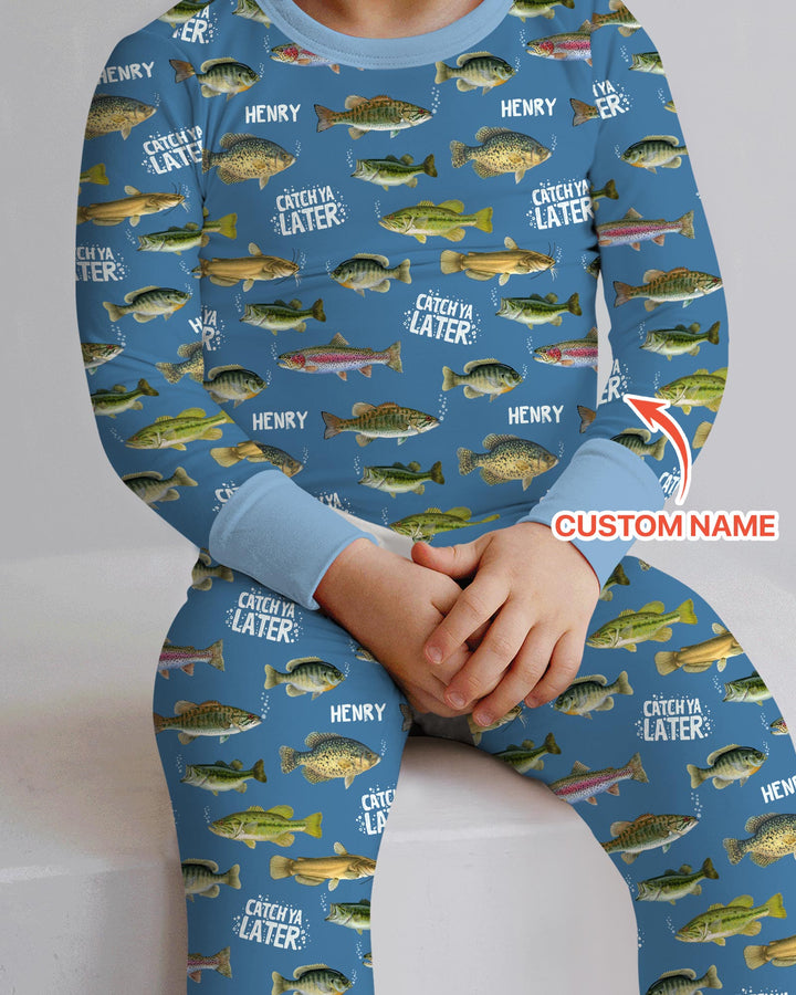 Catch Ya Later Matching Daddy & Me Two Piece Long Sleeve Pajama Set