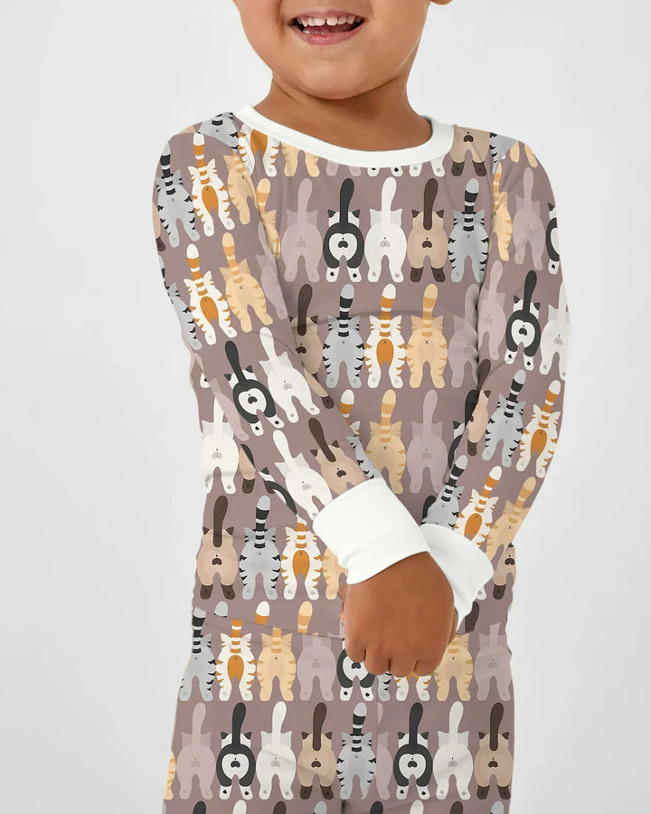 Zweiteiliges Langarm-Pyjama-Set mit Sommerfrüchten