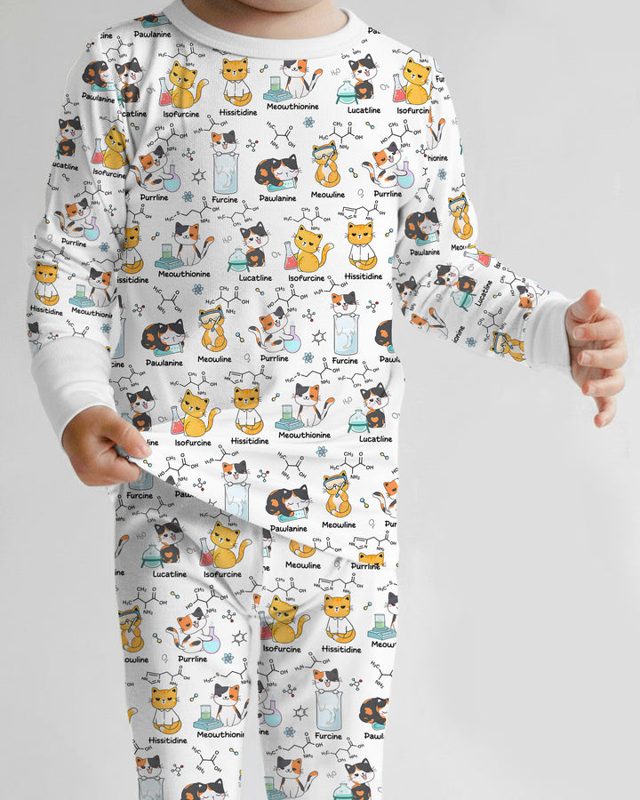 Biochemistry Cat Bamboo Two Piece Long Sleeve Pajama Set