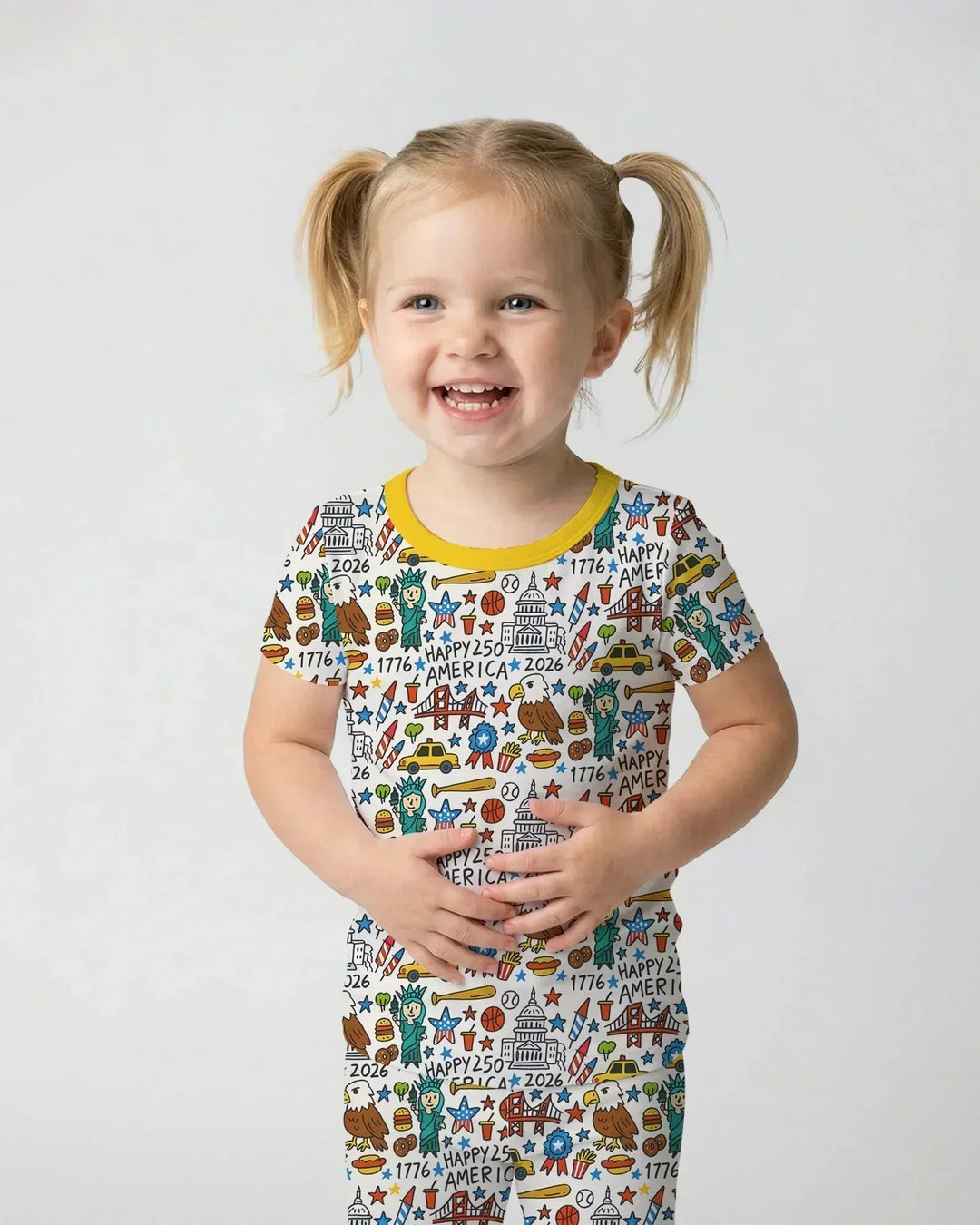 Doodle America 250th Anniversary Family Two Piece Short Sleeve Pajama Set