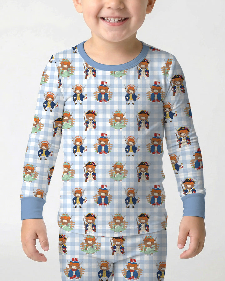 Zweiteiliges Langarm-Pyjama-Set mit Sommerfrüchten
