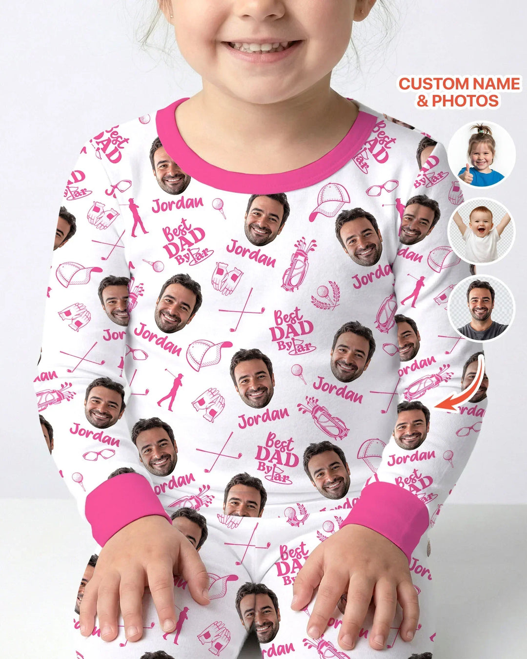 Custom Photo Best Dad By Par Bamboo Two Piece Long Sleeve Pajama Set