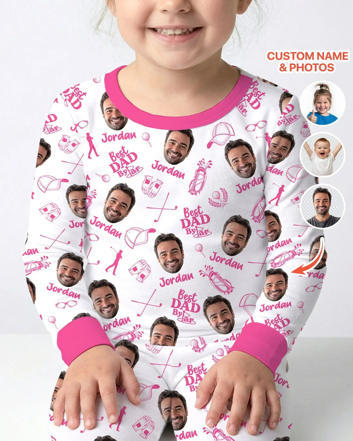 Custom Photo Best Dad By Par Bamboo Two Piece Long Sleeve Pajama Set