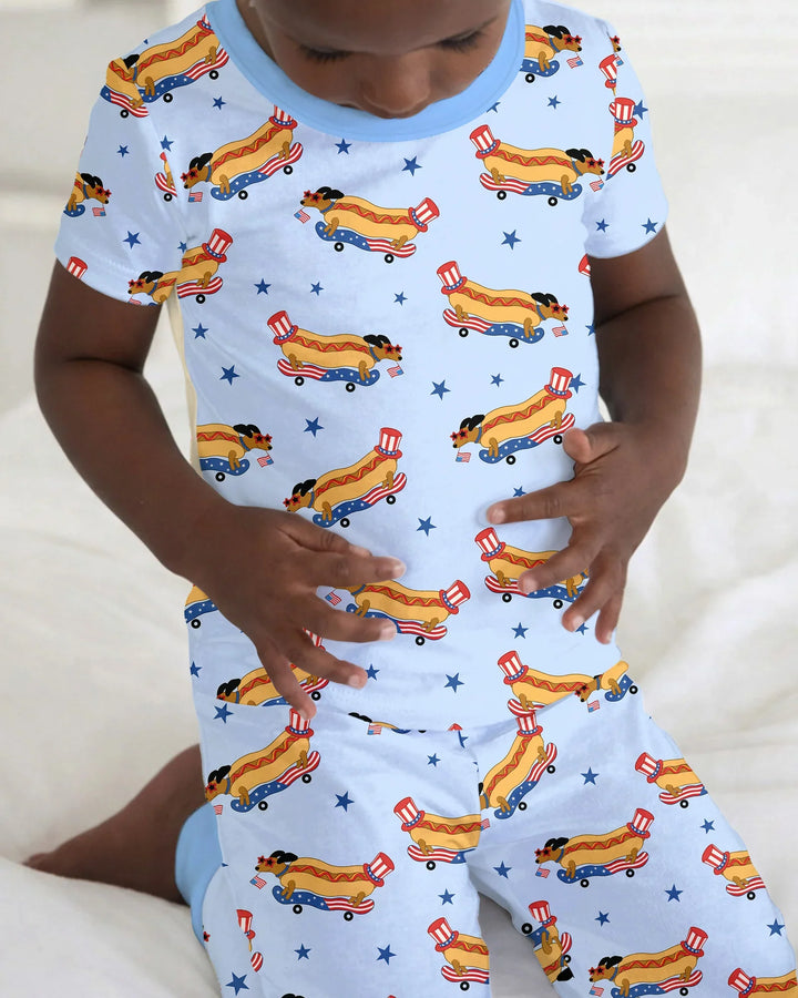 American Hot Dog Bamboo Two Piece Short Sleeve Pajama Set