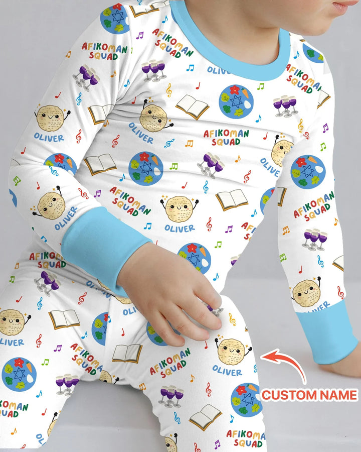 Zweiteiliges Langarm-Pyjama-Set mit Sommerfrüchten