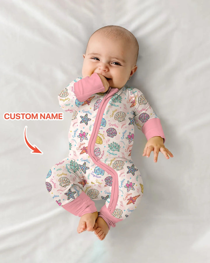 Custom Name Seaside Wildflower Summer Bamboo Convertible Zippy