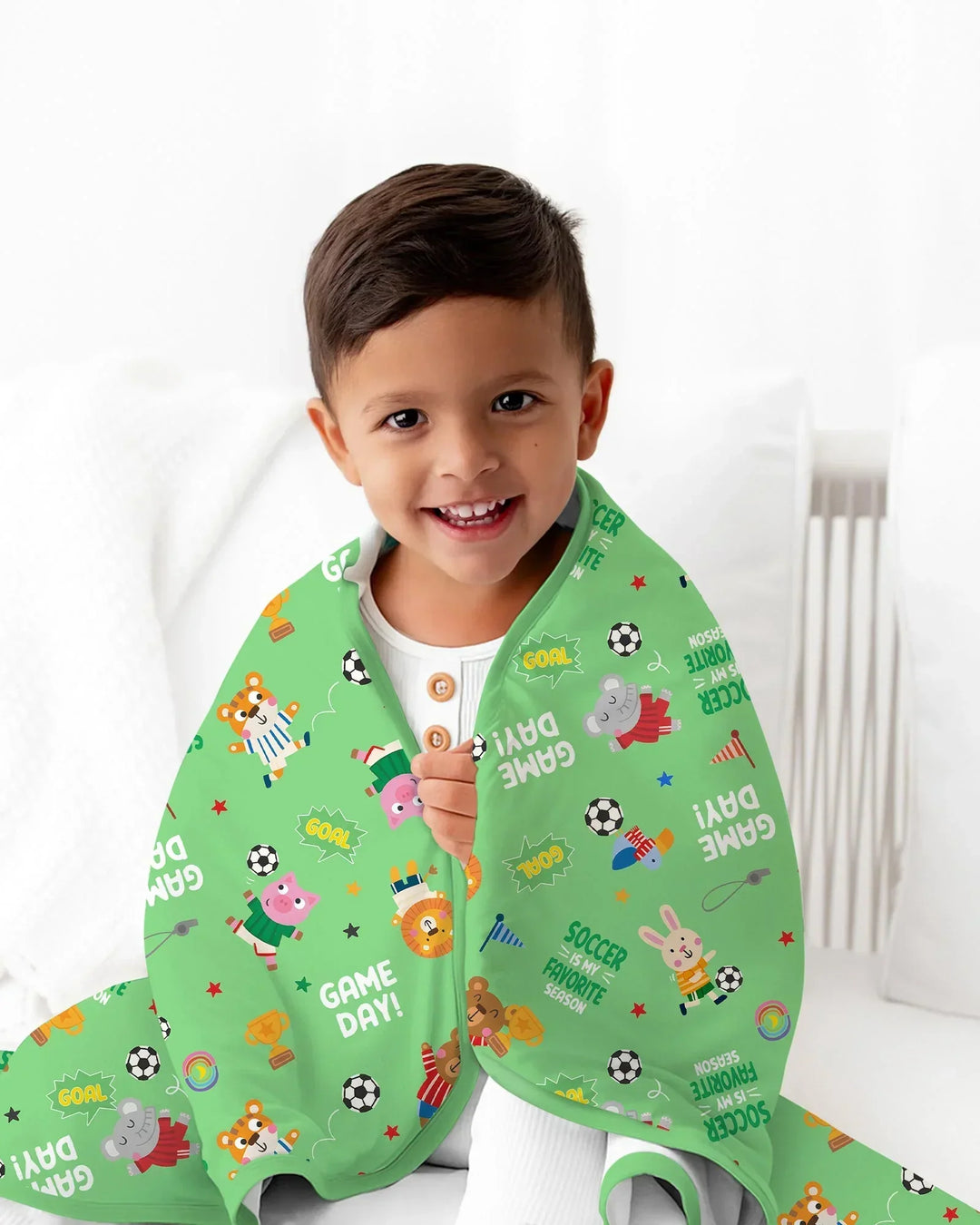 The World Cup Soccer Animals Bamboo Blanket