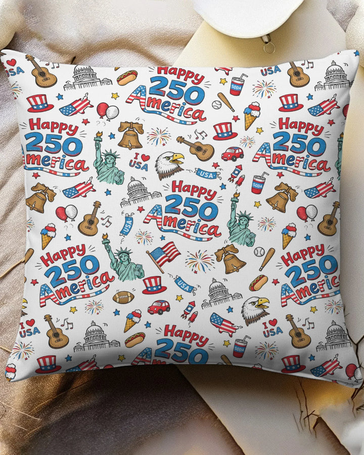 Happy 250 America I love USA Bamboo Pillow Case