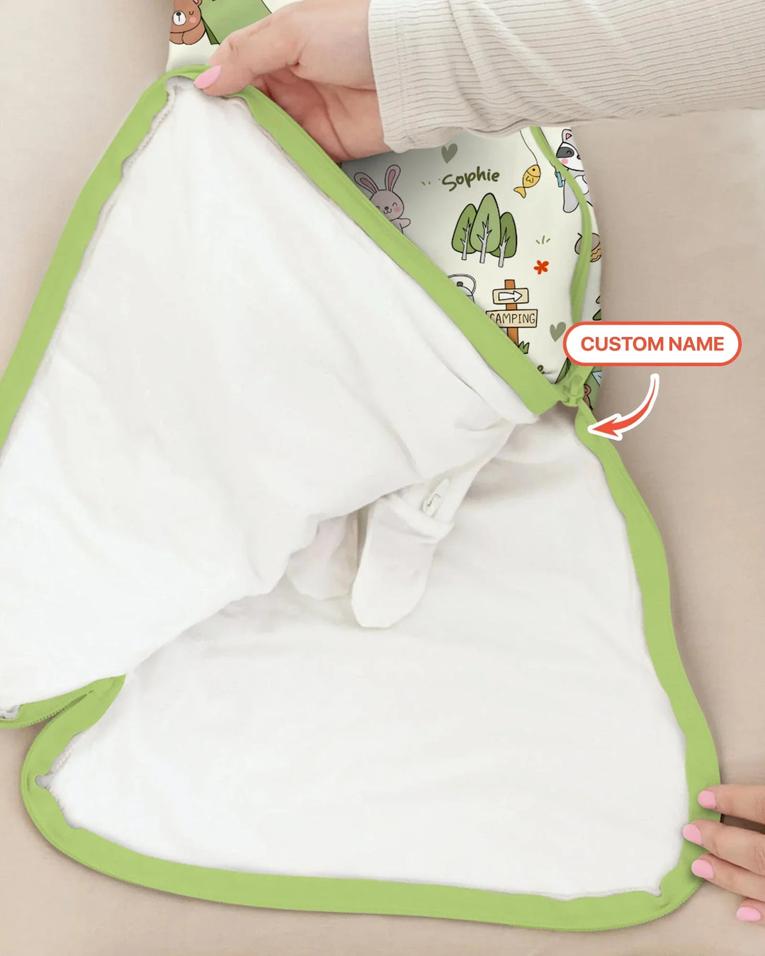 Custom Name Little Camp Buddies Bamboo Sleep Bag