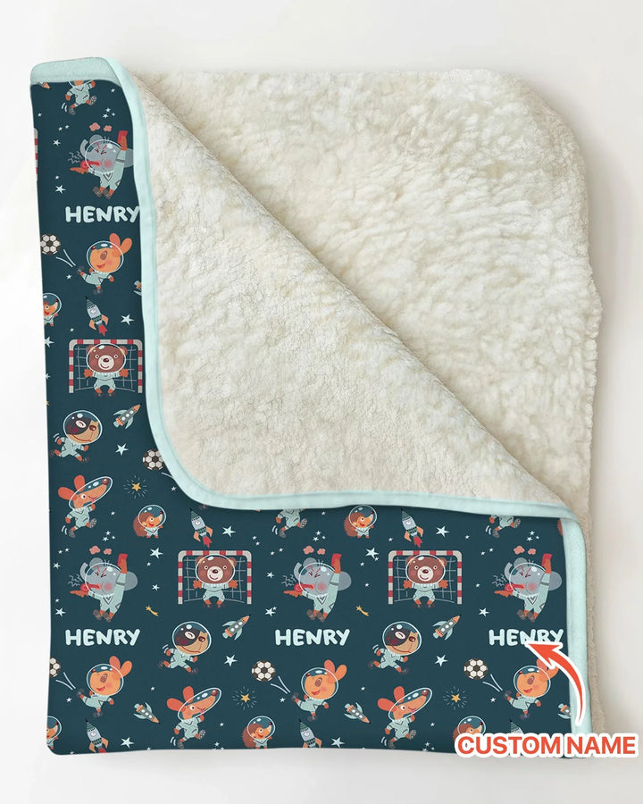 Space Soccer Bamboo Blanket