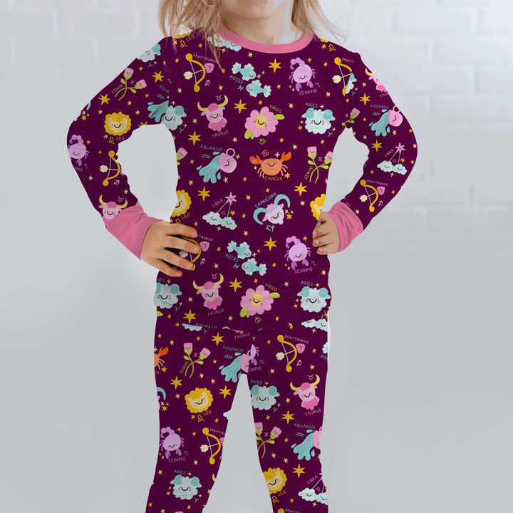 Zodiac Signs Two Piece Long Sleeve Pajama Set