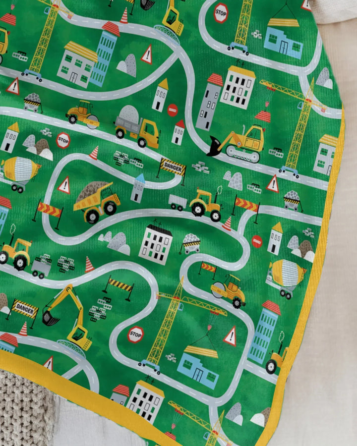 Little Builder Construction Zone Bamboo Blanket