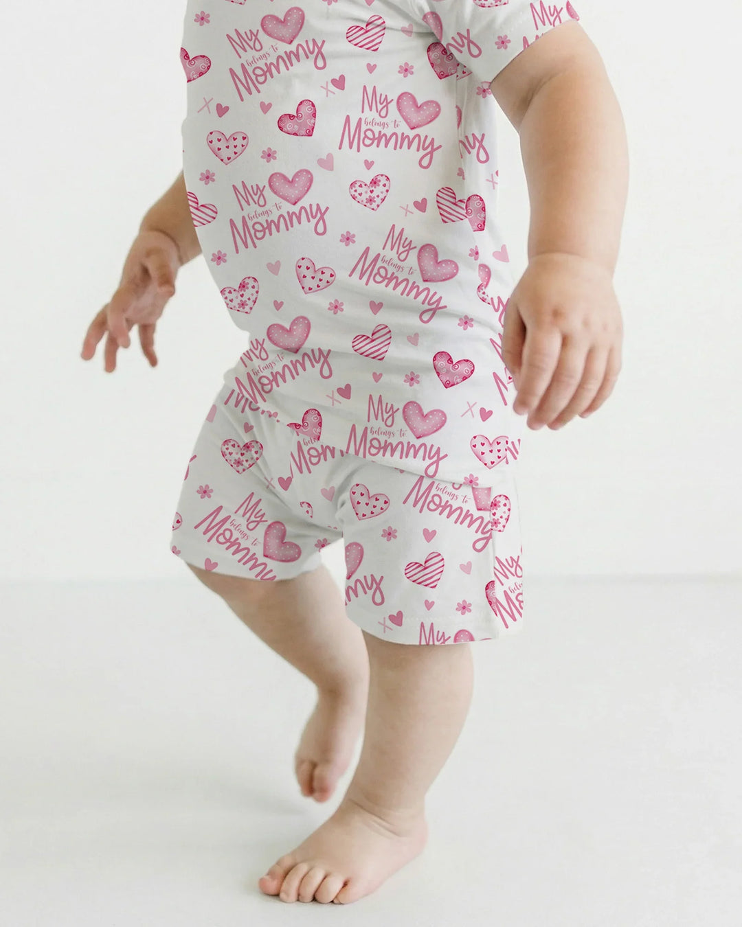 My Heart Belongs To Mommy Bamboo Two Piece Short Sleeve Shorts Pajama Set