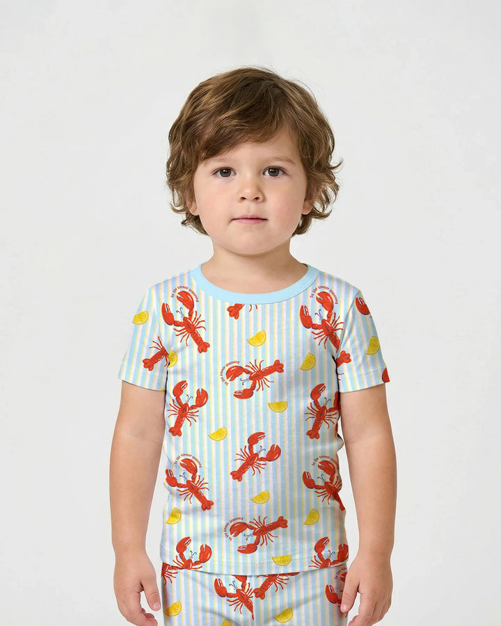 Crawfish Pinch Bamboo Two Piece Short Sleeve Shorts Pajama Set