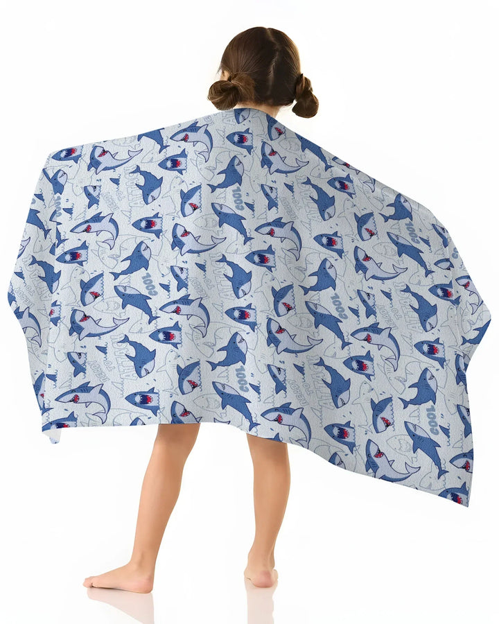 Big Sharks Attack Bamboo Beach Towel