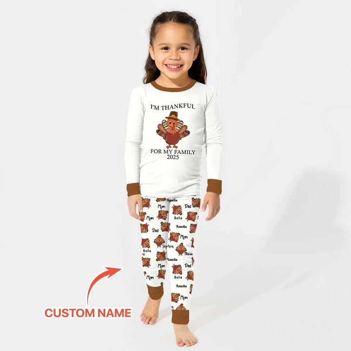 Zweiteiliges Langarm-Pyjama-Set mit Sommerfrüchten