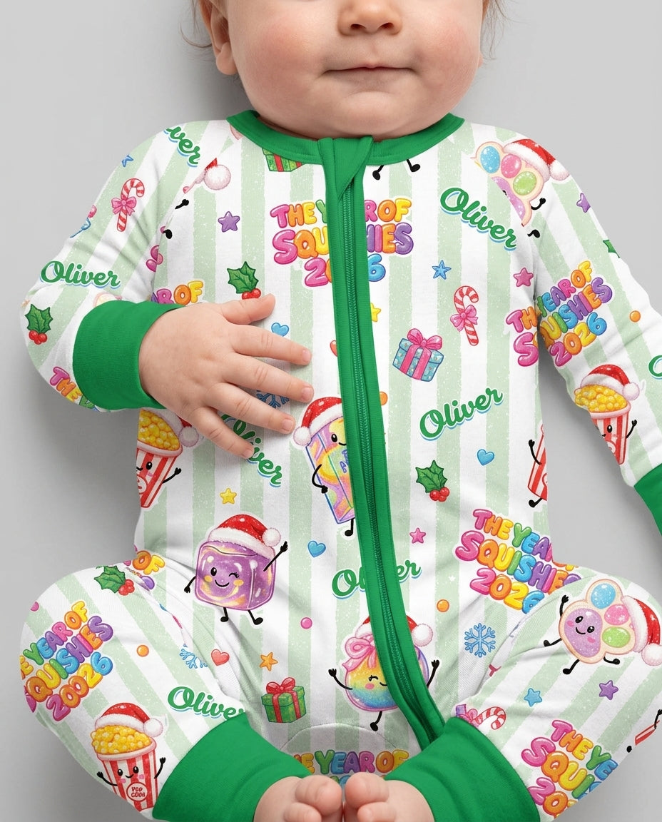 Custom Name The Year of Squishies 2026 Bamboo Convertible Zippy