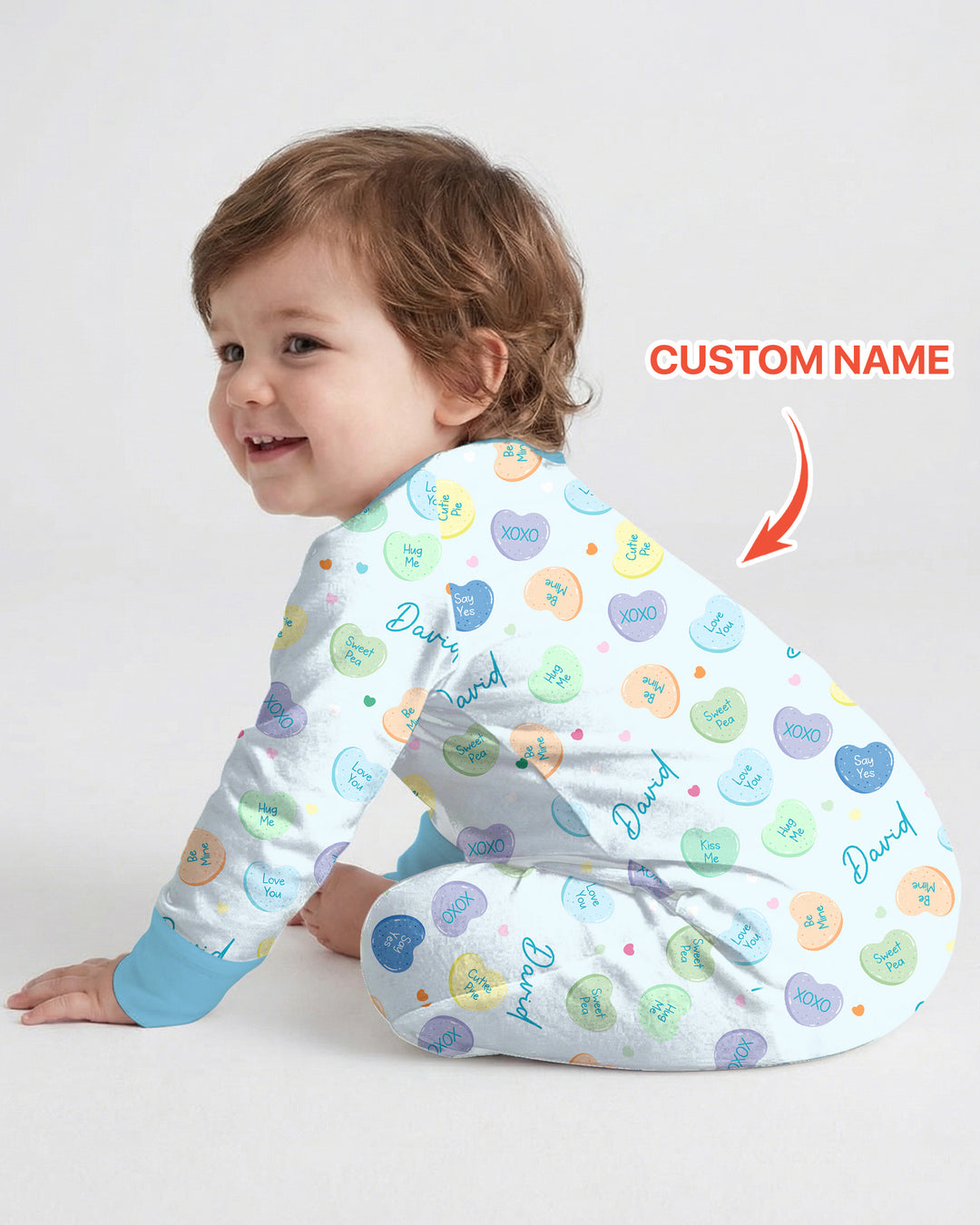 Custom Name Colorful Candy Hearts Family Matching Convertible Zippy