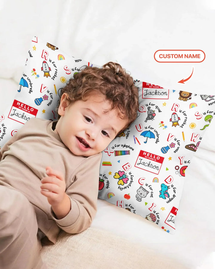 Custom Name Hello School ABCs Bamboo Pillow Case