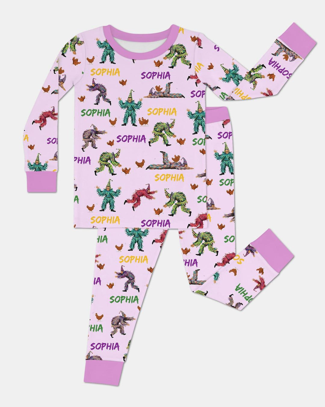 Zweiteiliges Langarm-Pyjama-Set mit Sommerfrüchten