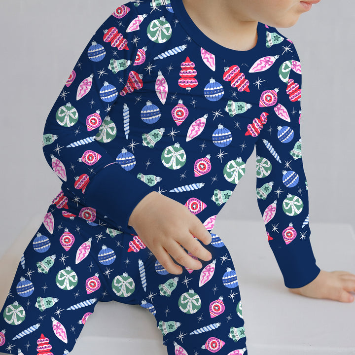 Ornaments Party Two Piece Long Sleeve Pajama Set