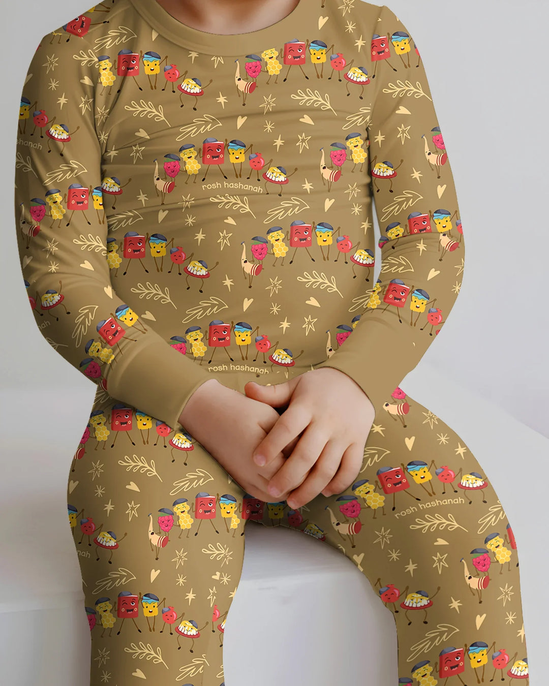 Let's Celebrate Rosh Hashanah Bamboo Two Piece Long Sleeve Pajama Set