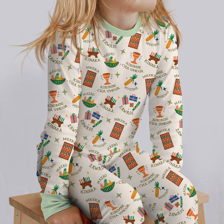 Kwanzaa Spirit Two Piece Long Sleeve Pajama Set