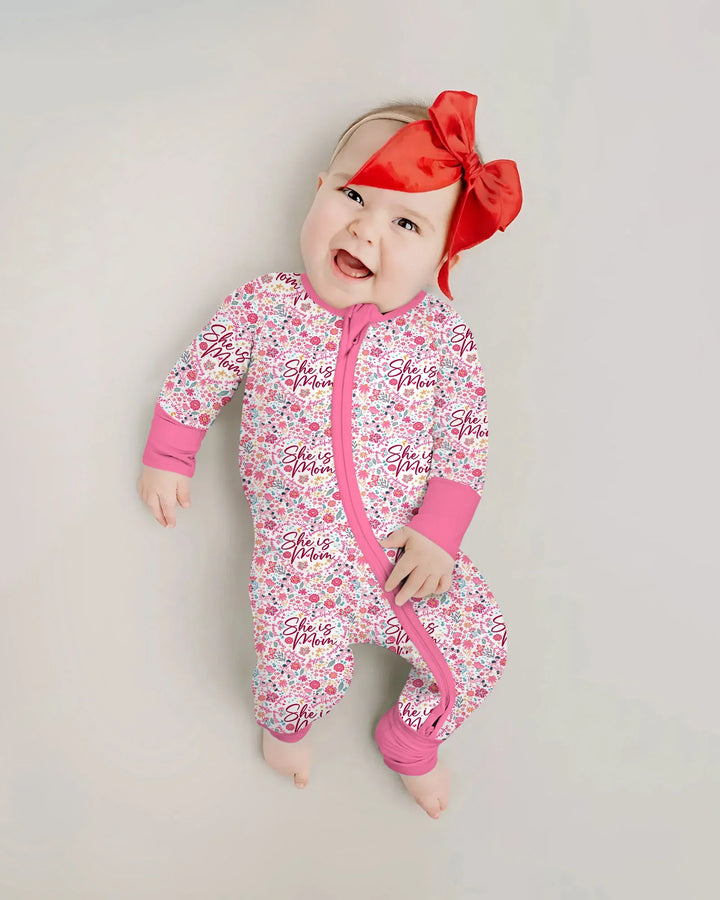 She Is Mom Floral Bamboo Cremallera Convertible