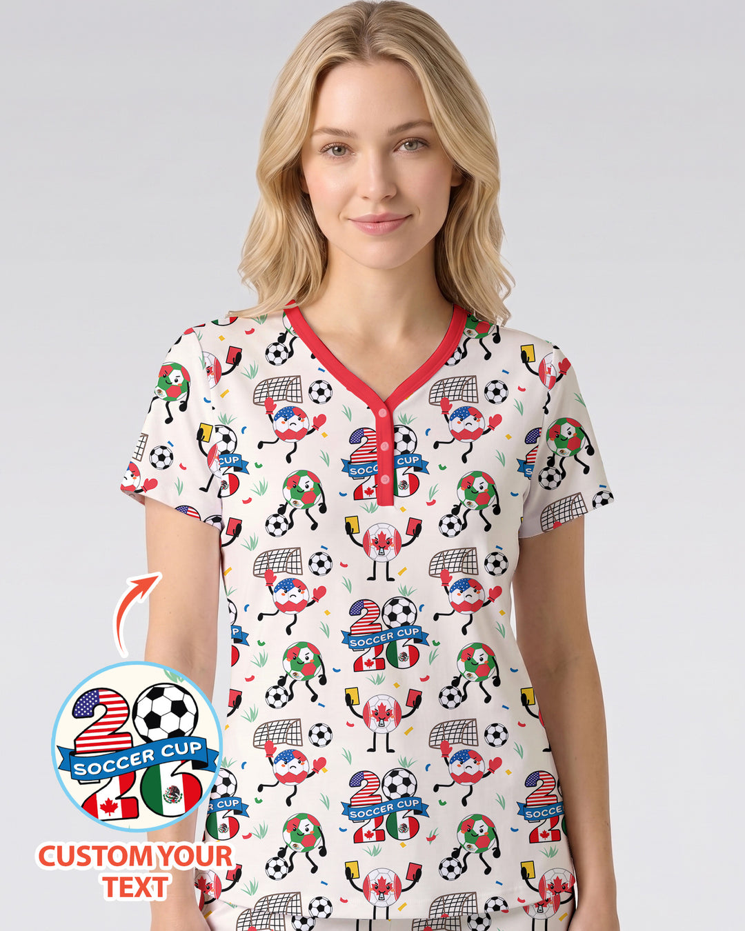 Soccer Squad 2026 Bamboo Women Short Sleeve Short Pajama Set