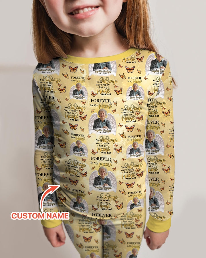 Custom Photo Forever In My Heart Family Matching Bamboo Two Piece Long Sleeve Pajama Set
