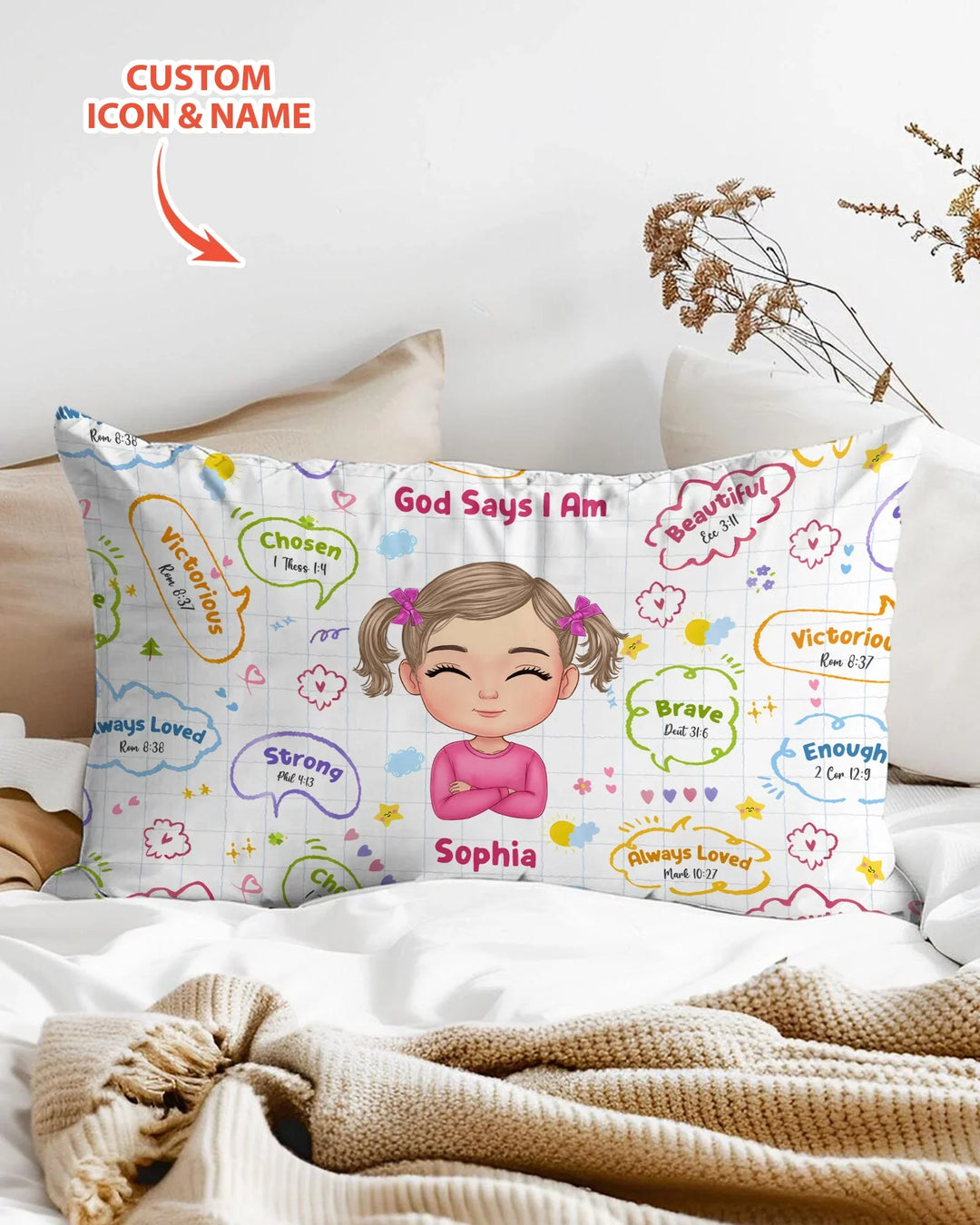 Personalized God Says I Am- Baby Girl Pillow Case