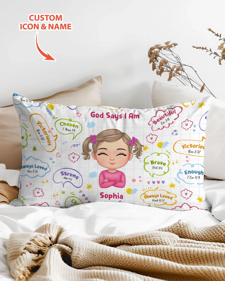 Personalized God Says I Am- Baby Girl Pillow Case