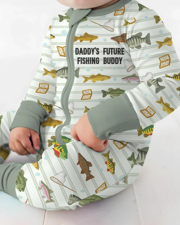 Embroidered Fishing Dad And Me Matching Bamboo Convertible Zippy