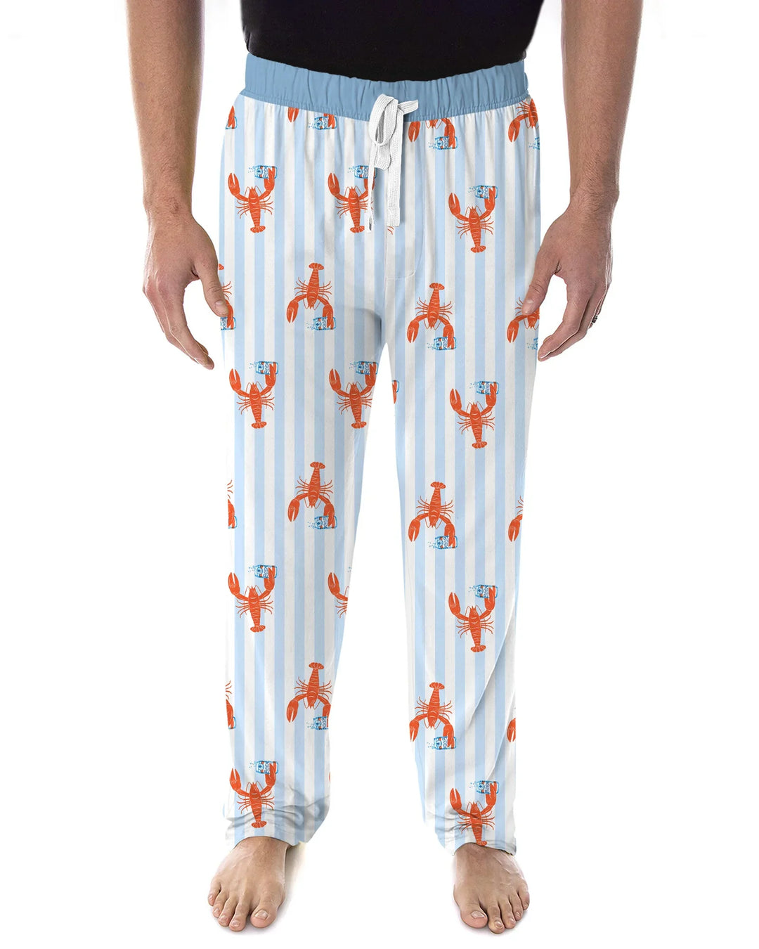 Conjunto de pijama de hombre de bambú con tema de temporada de cerveza de cangrejo de río