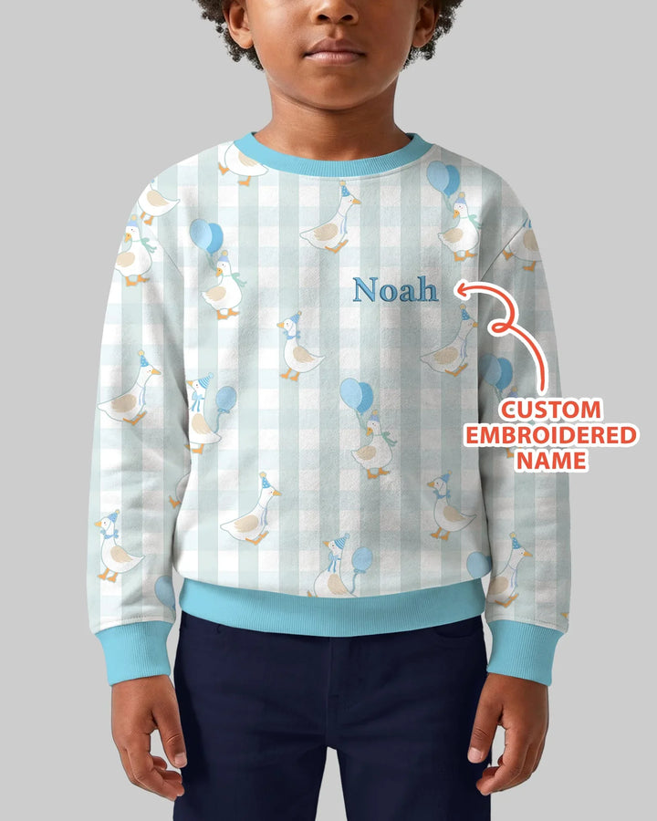 Custom Embroidered Birthday Boy/Girl Baby Bamboo Crewneck Sweatshirt