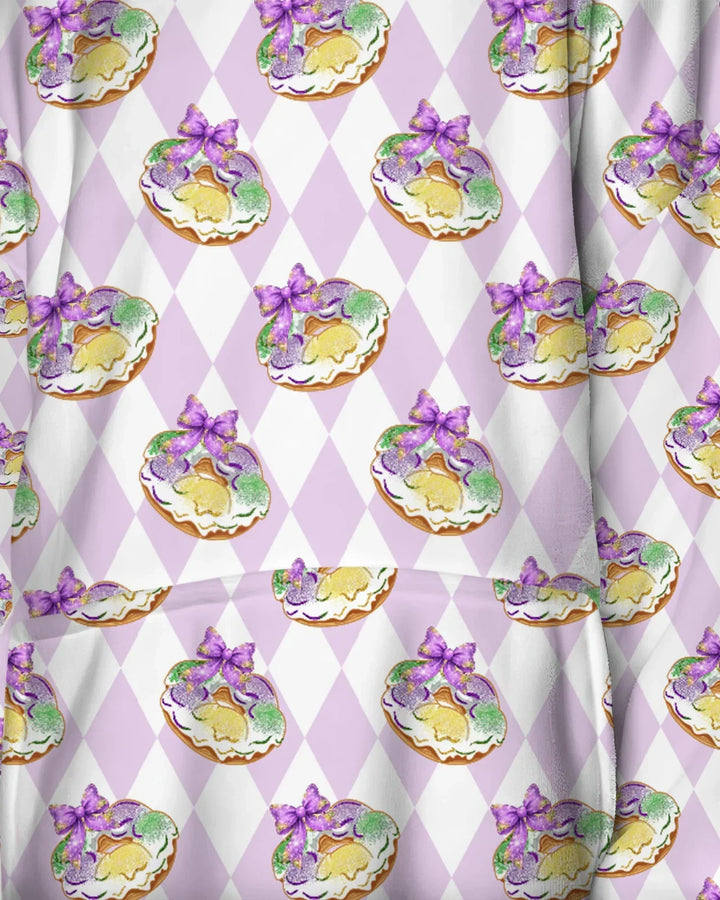 Mardi Gras Donut Tragbarer Bambus-Decken-Hoodie