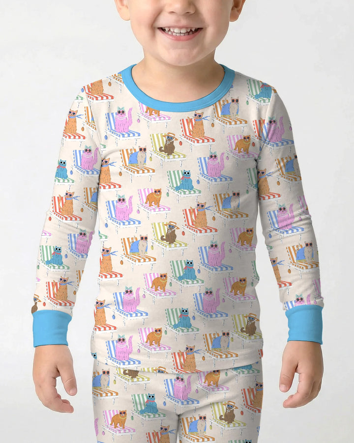 Zweiteiliges Langarm-Pyjama-Set mit Sommerfrüchten