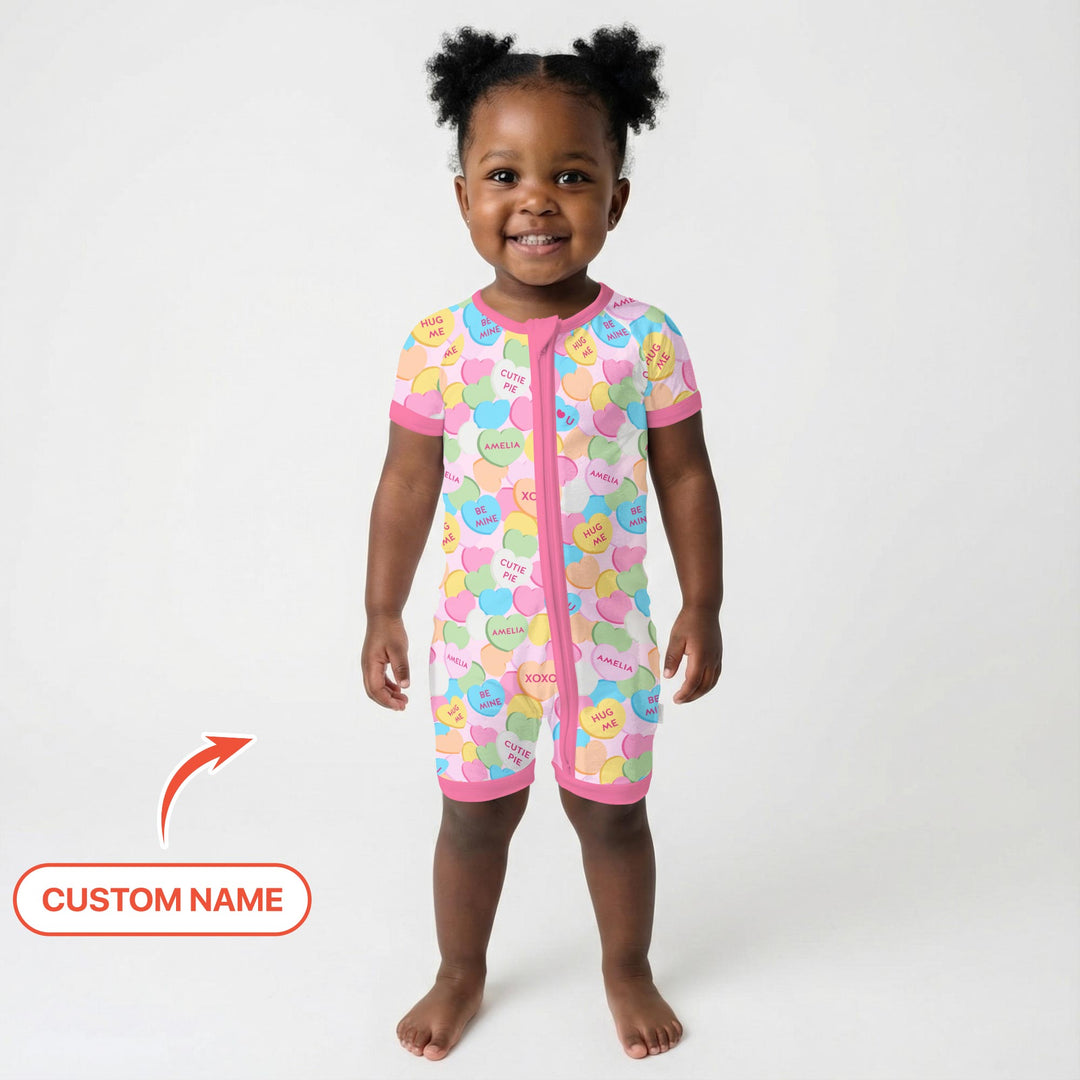 Valentine Candy Crush Family Matching Shorty Zippy