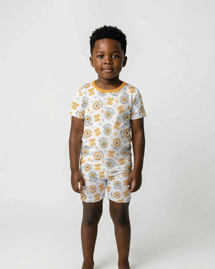 A Child Of God Boy Bamboo Two Piece Short Sleeve Shorts Pajama Set