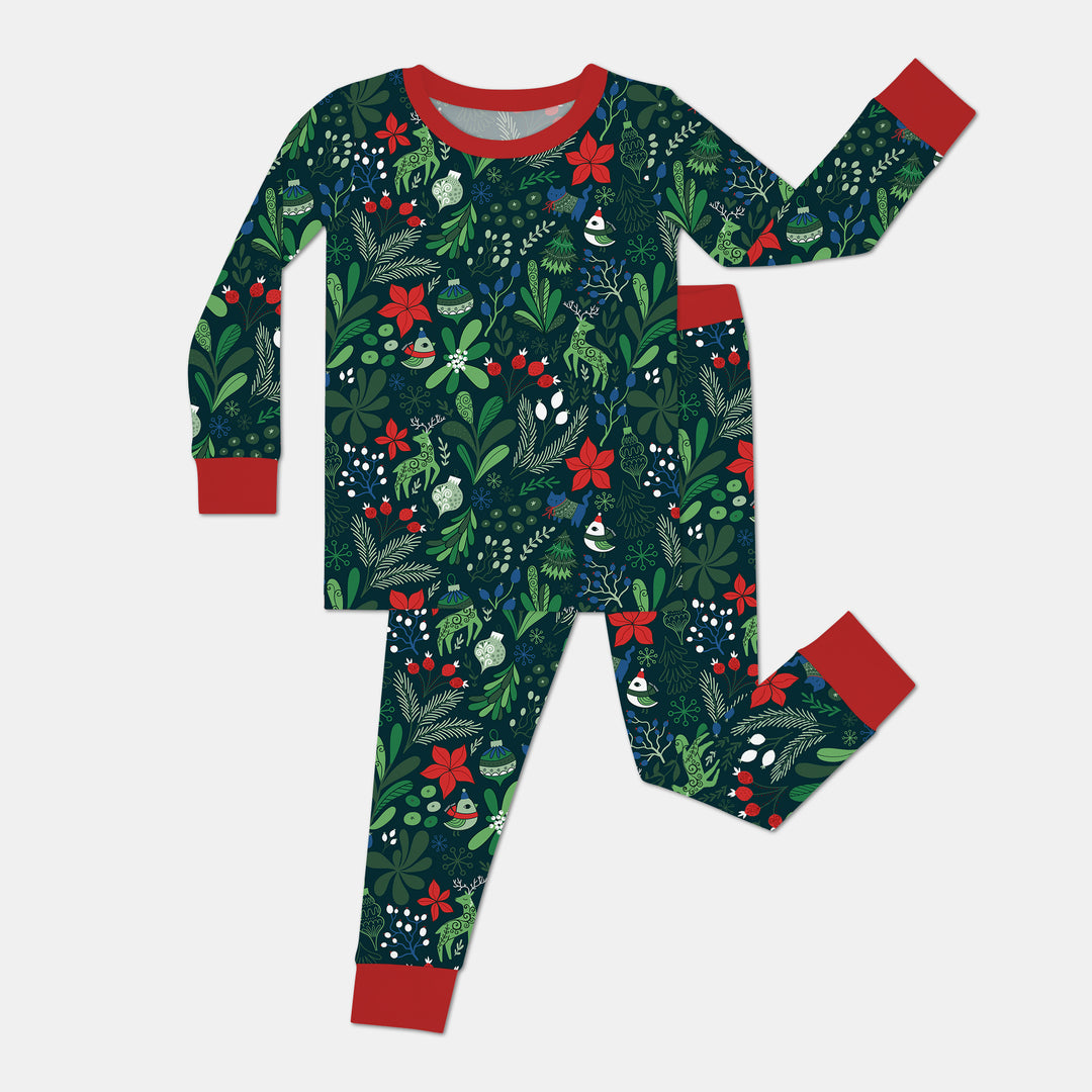 Zweiteiliges Langarm-Pyjama-Set mit Sommerfrüchten